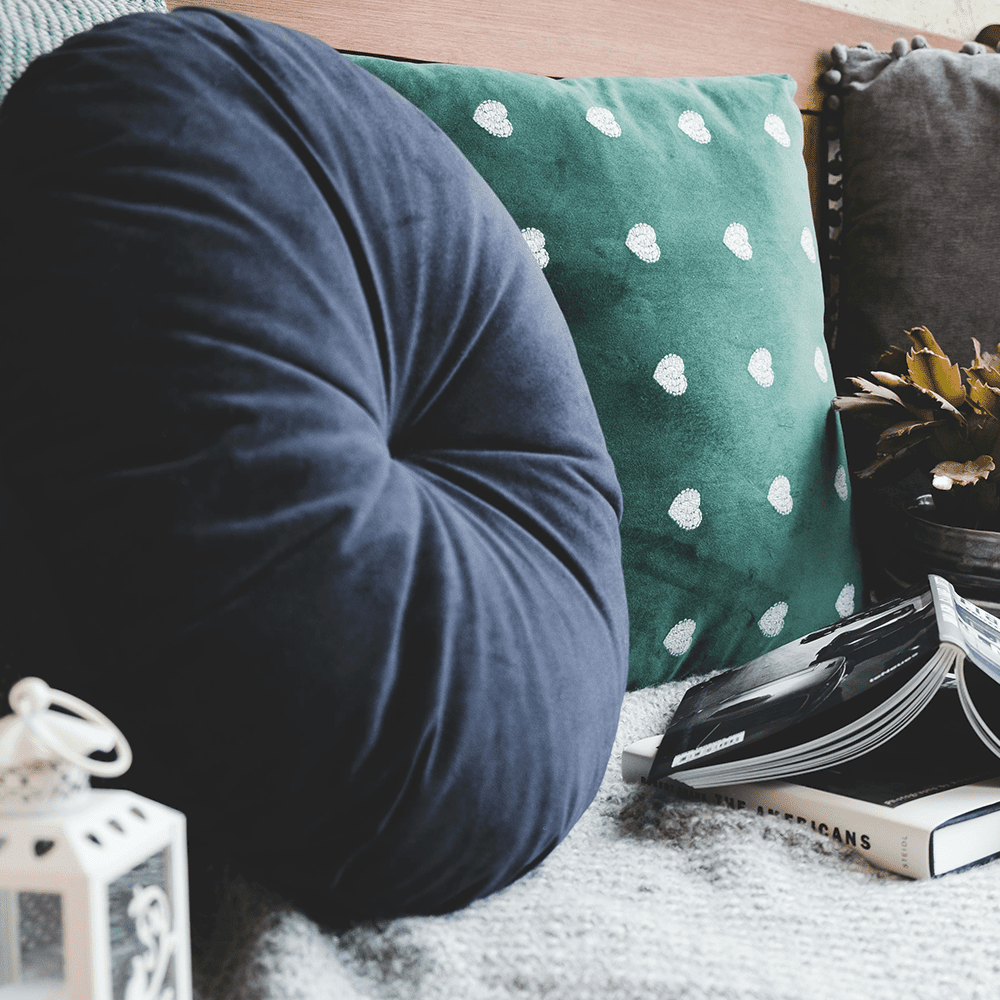 Books on the sofa